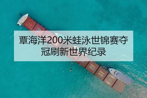 覃海洋200米蛙泳世锦赛夺冠刷新世界纪录